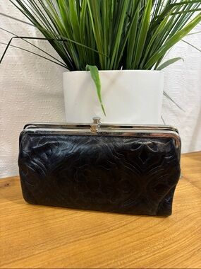 HOBO• "LAUREN" Tooled Leather Wallet